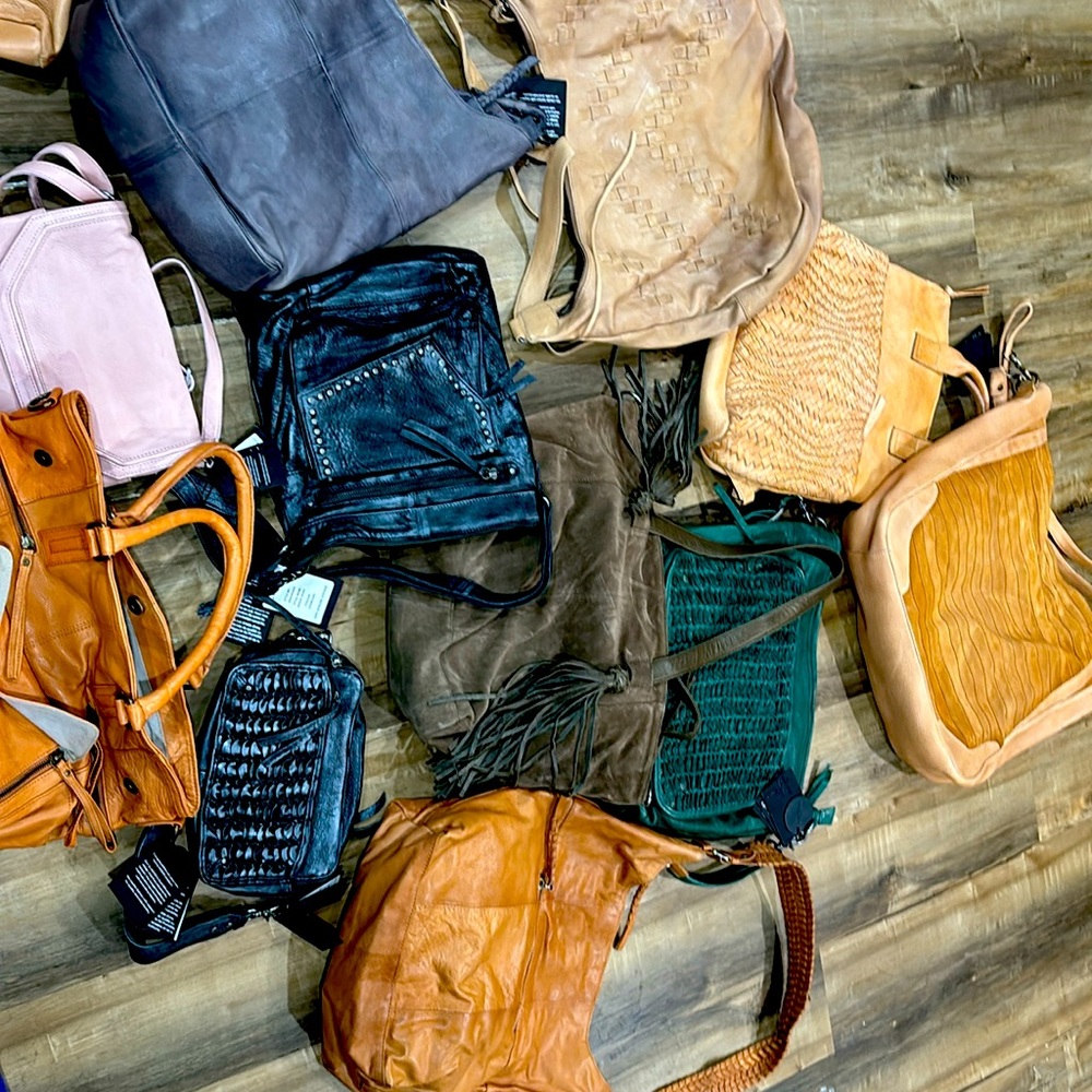 Lot of 15 brand new with tags designer leather handbags